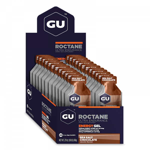 GU ROCTANE ENERGY GEL + коффеин 35mg 24 стика x 32 г, Шоколад-Морская соль