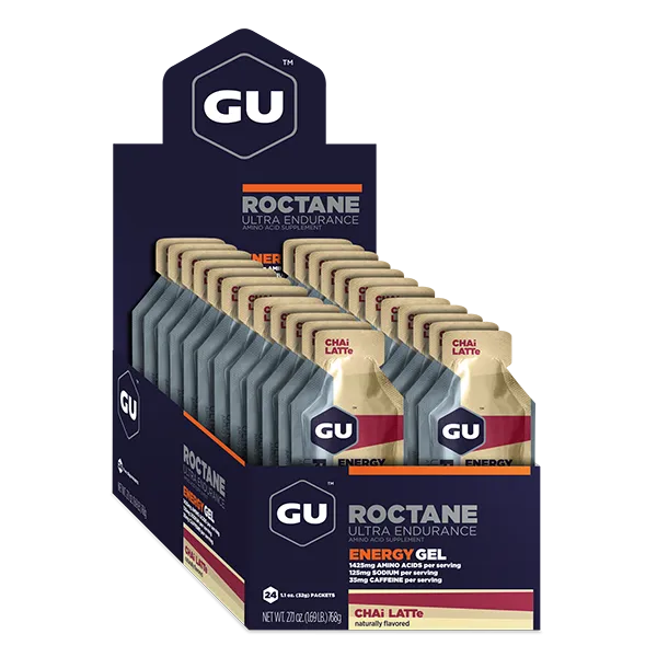 GU ROCTANE ENERGY GEL + коффеин 35mg 24 стика x 32 г, Чай латте фото в магазине FilSport.ru