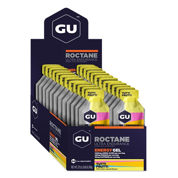 GU ROCTANE ENERGY GEL + коффеин 35mg 24 стика x 32 г, Тутти-Фрутти фото в магазине FilSport.ru