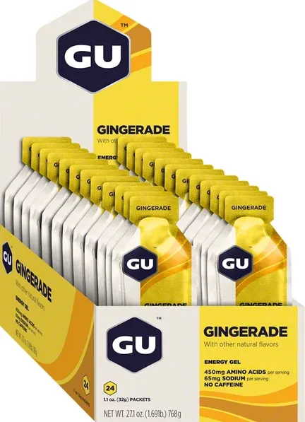 Гель энергетический GU ENERGY GEL Упаковка 24 шт Имбирный лимонад без кофеина фото в магазине FilSport.ru