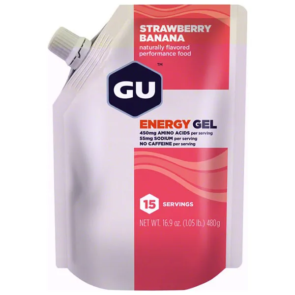 GU ORIGINAL ENERGY GEL no caffeine 1 пакет x 480 г (15 порций), Клубника-Банан фото в магазине FilSport.ru